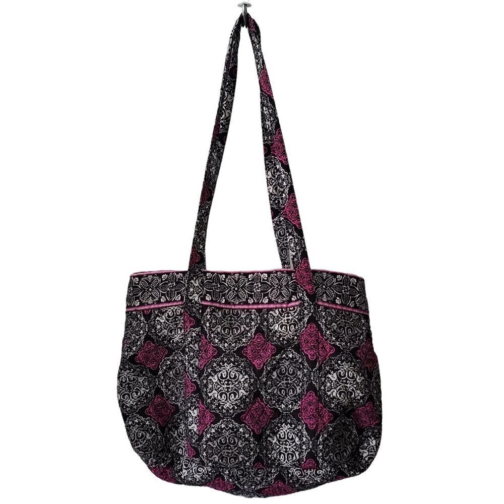 𝅺boutique Black Pink Floral Diaper Shoulder Bag Handbag Tote Satchel